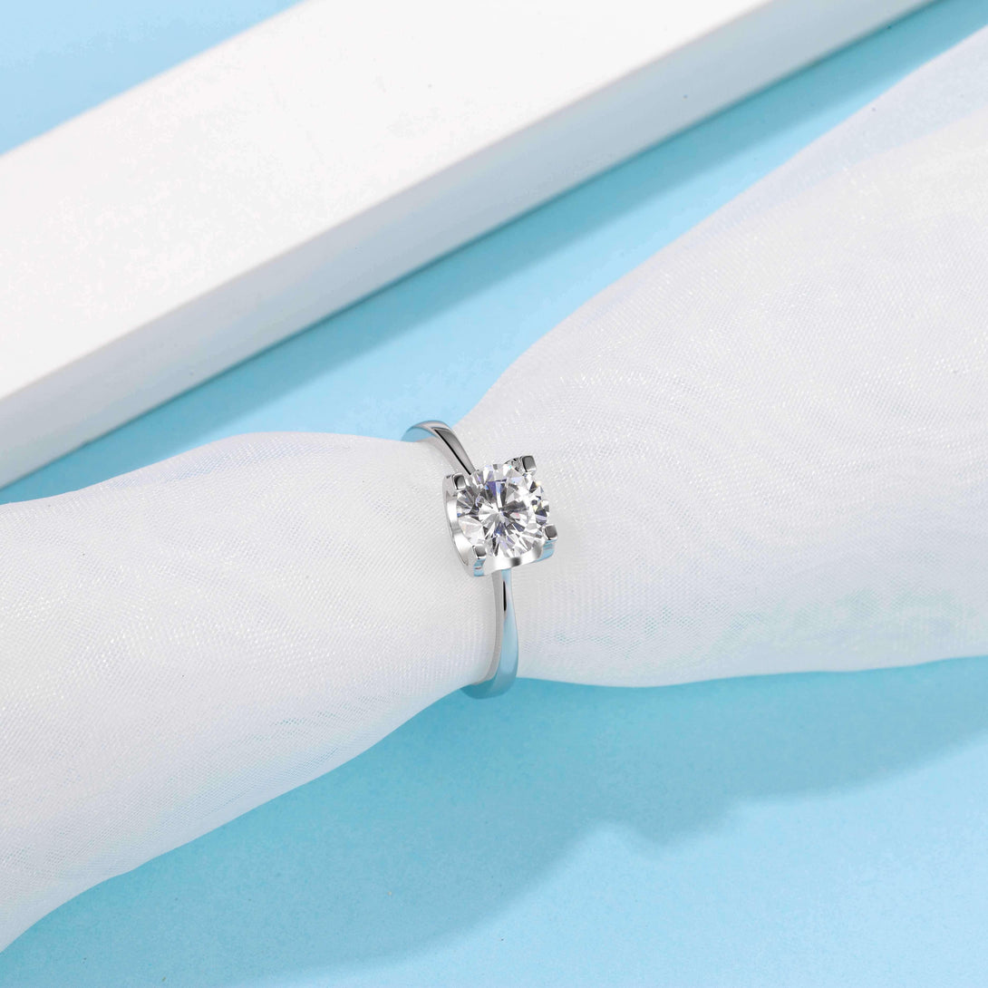 Heart Arrows Cut Moissanite Sterling Silver Ring - ReadYourHeart