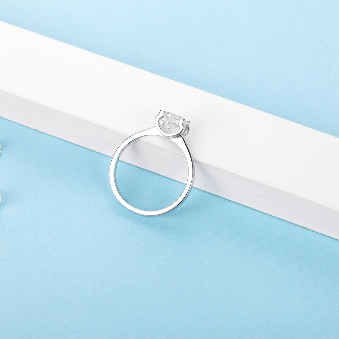 Heart Arrows Cut Moissanite Sterling Silver Ring - ReadYourHeart,RRW-M04E,RRW-M04A,RRW-M04I,RRW-M04J