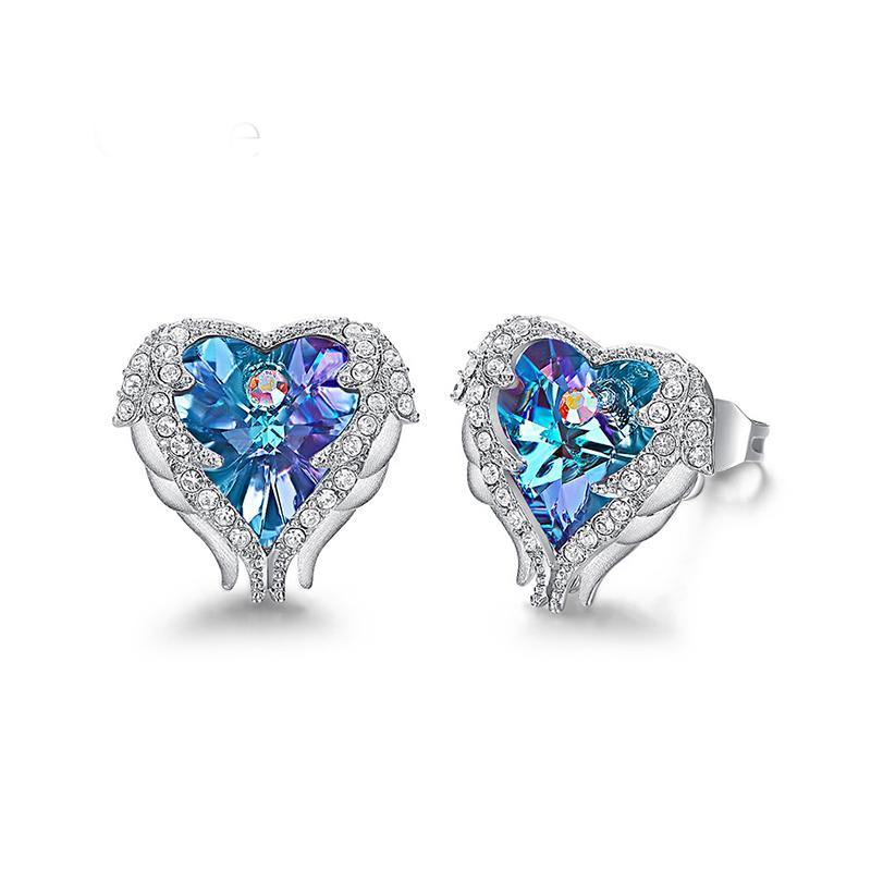 Angel Wings Swarovski Crystal Earrings - ReadYourHeart