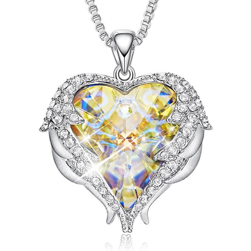 Angel Wings Swarovski Crystal Necklace - ReadYourHeart