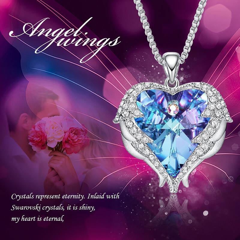 Angel Wings Swarovski Crystal Necklace - ReadYourHeart,RNX-10023