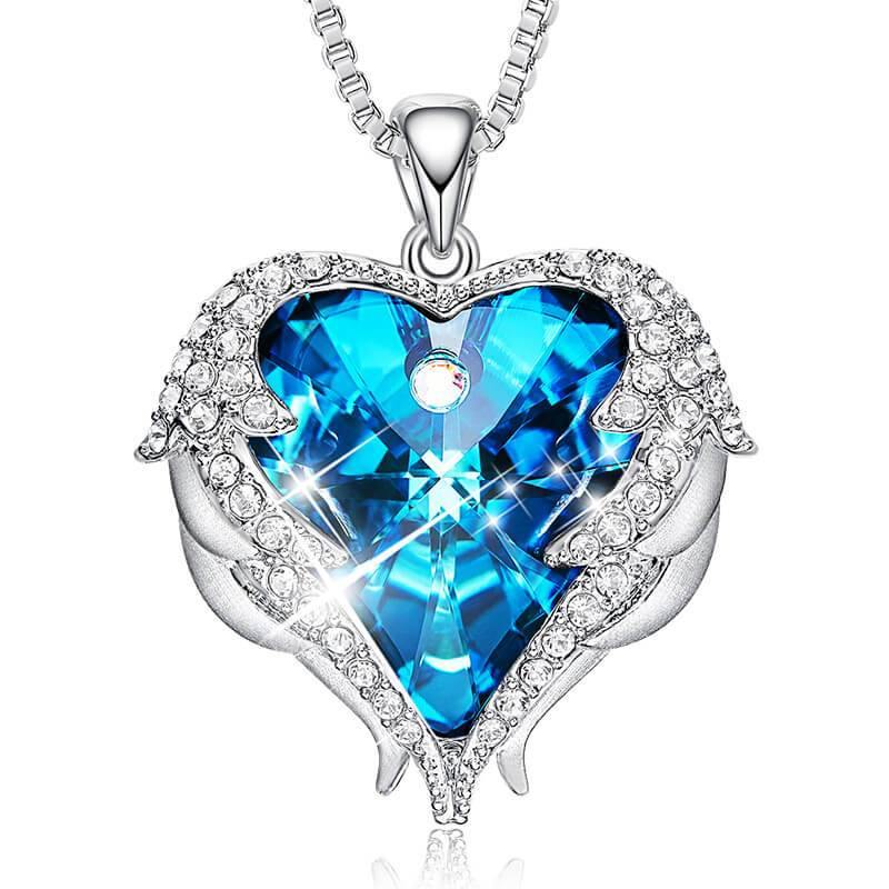 Angel Wings Swarovski Crystal Necklace - ReadYourHeart