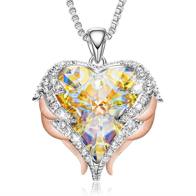 Angel Wings Swarovski Crystal Necklace - ReadYourHeart,RNX-10023