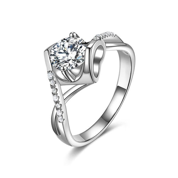 Angel kiss Moissanite Sterling Silver Ring - ReadYourHeart