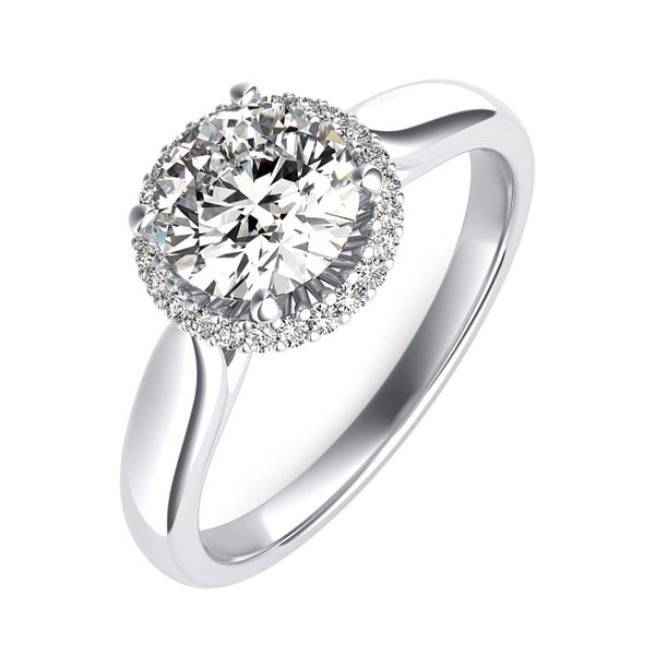 Basket Halo Moissanite Cathedral Engagement Ring