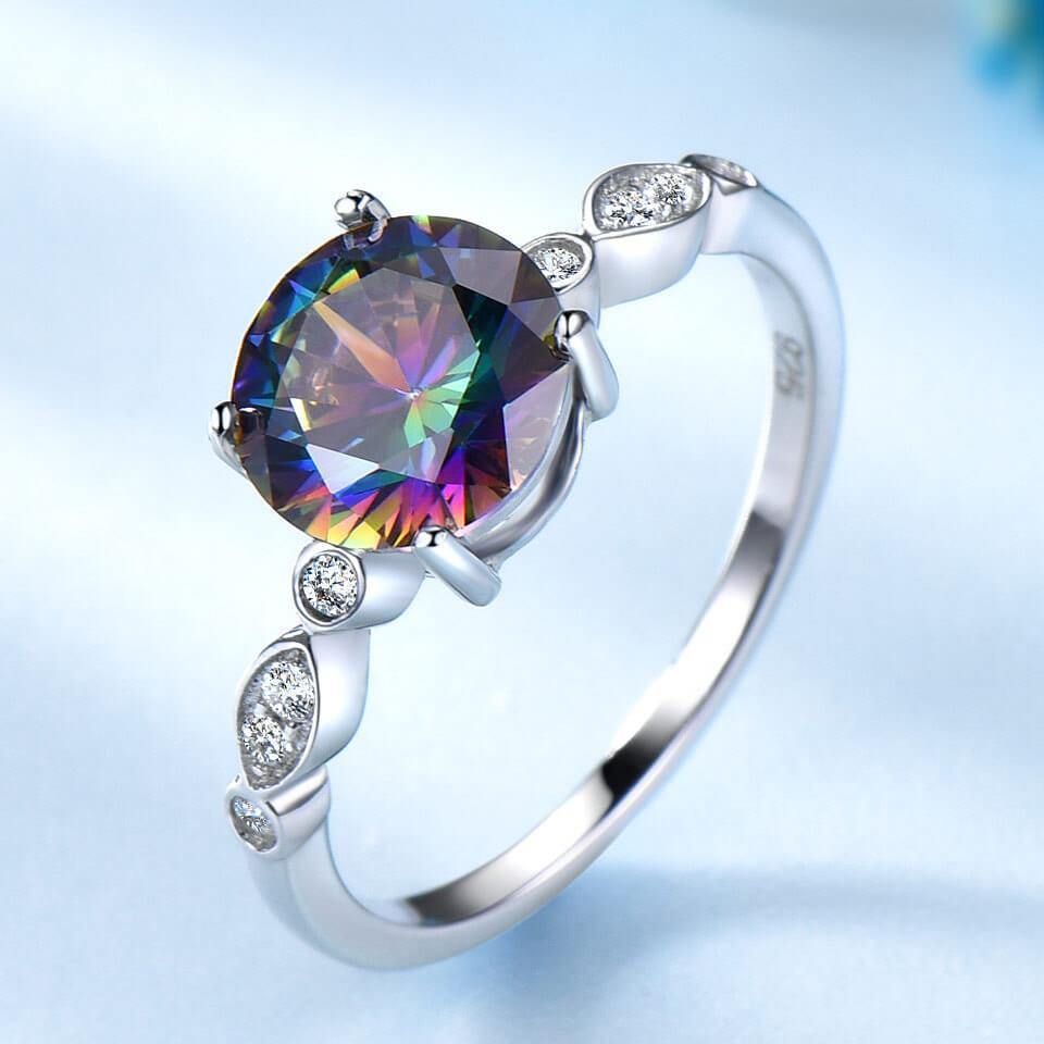 Birthstone Four Paws Sterling Silver Ring - ReadYourHeart,RRX-10055