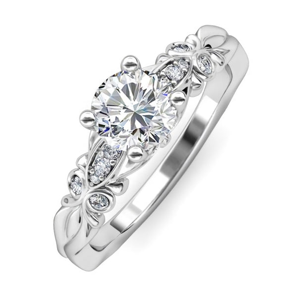 Butterfly Moissanite Vine Engagement Ring - ReadYourHeart