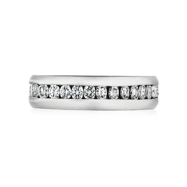 Channel Set Moissanite Eternity Wedding Band - ReadYourHeart