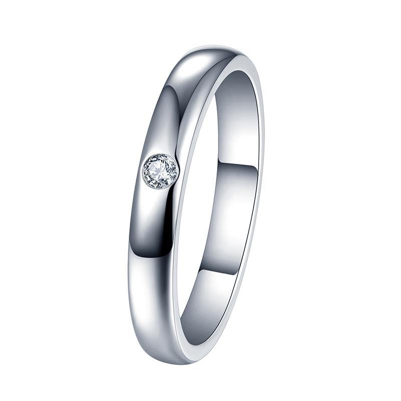Moissanite Class High Polish Plain Dome Sterling Silver Wedding Band Ring - ReadYourHeart,RRL-LTR19092805-W,RRL-LTR19092805-M