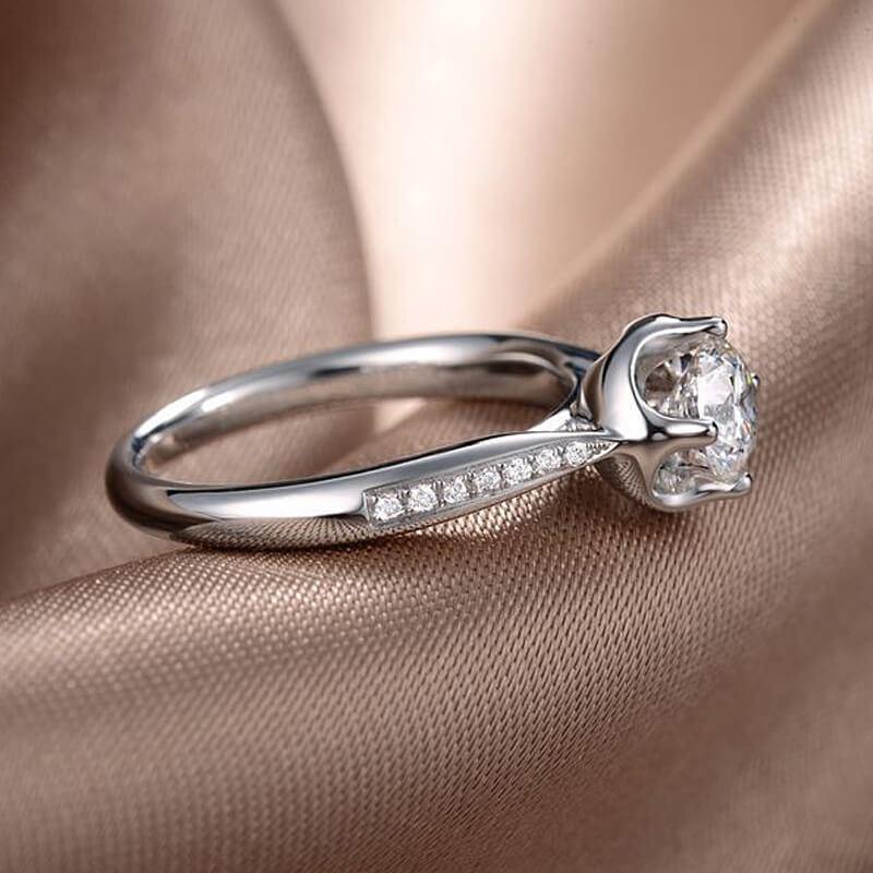 D Color Moissanite 18K Gold 4 Prong Wedding Ring - ReadYourHeart,RRL-FA1C220-1,RRL-FA1C220-15,RRL-FA1C220-2,RRL-FA1C220-3