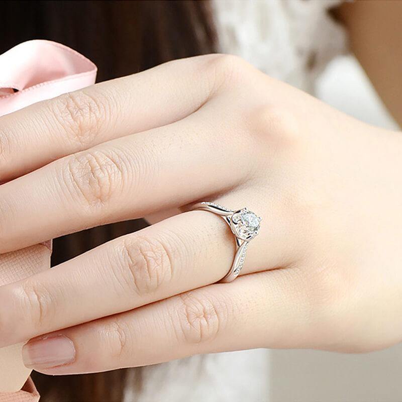 D Color Moissanite 18K Gold 4 Prong Wedding Ring - ReadYourHeart,RRL-FA1C220-1,RRL-FA1C220-15,RRL-FA1C220-2,RRL-FA1C220-3