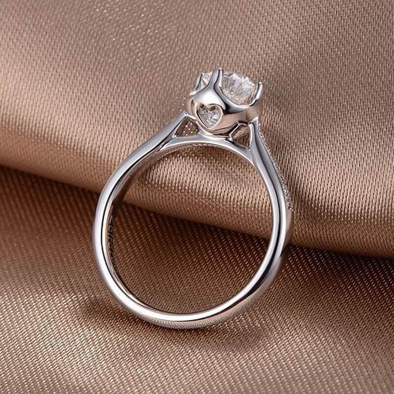 D Color Moissanite 18K Gold 4 Prong Wedding Ring - ReadYourHeart,RRL-FA1C220-1,RRL-FA1C220-15,RRL-FA1C220-2,RRL-FA1C220-3