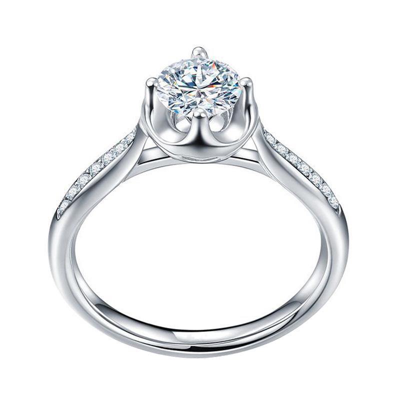 D Color Moissanite 18K Gold 4 Prong Wedding Ring - ReadYourHeart,RRL-FA1C220-1,RRL-FA1C220-15,RRL-FA1C220-2,RRL-FA1C220-3