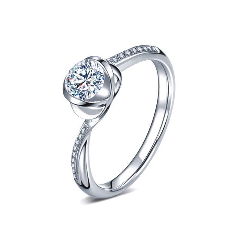 D Color Moissanite 18K Gold Heart shaped Wedding Ring - ReadYourHeart