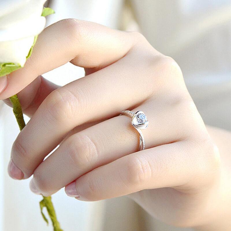 D Color Moissanite 18K Gold Heart shaped Wedding Ring - ReadYourHeart,RRL-FA1C219-1,RRL-FA1C219-15,RRL-FA1C219-2,RRL-FA1C219-3