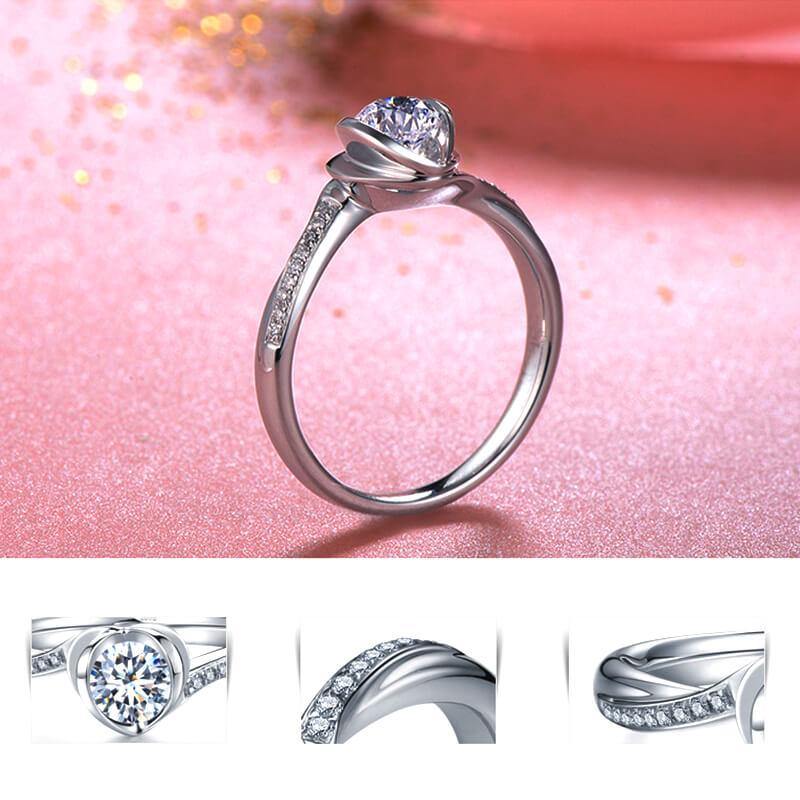 D Color Moissanite 18K Gold Heart shaped Wedding Ring - ReadYourHeart