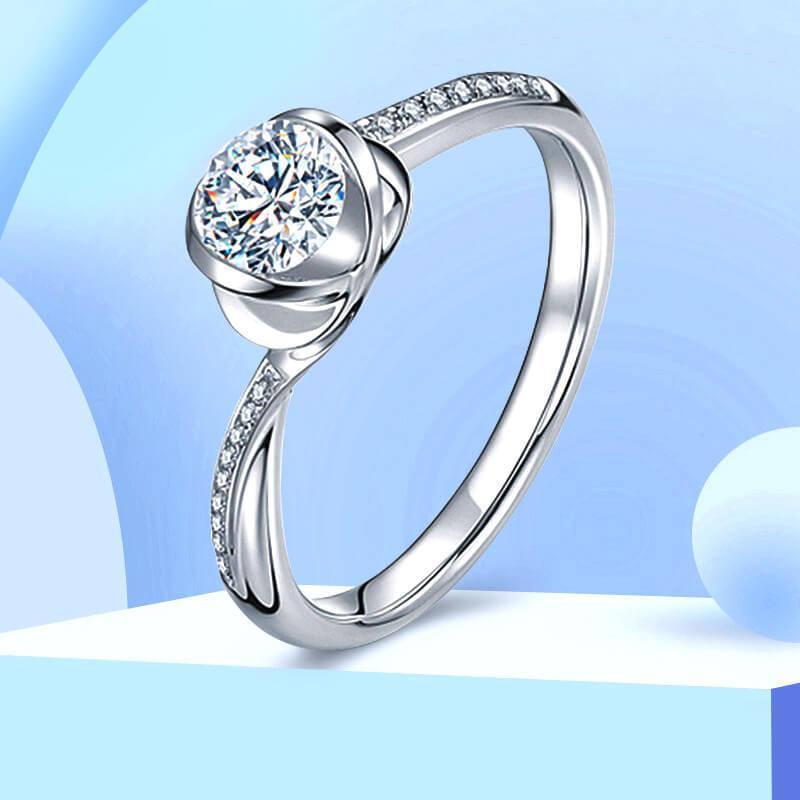 D Color Moissanite 18K Gold Heart shaped Wedding Ring - ReadYourHeart