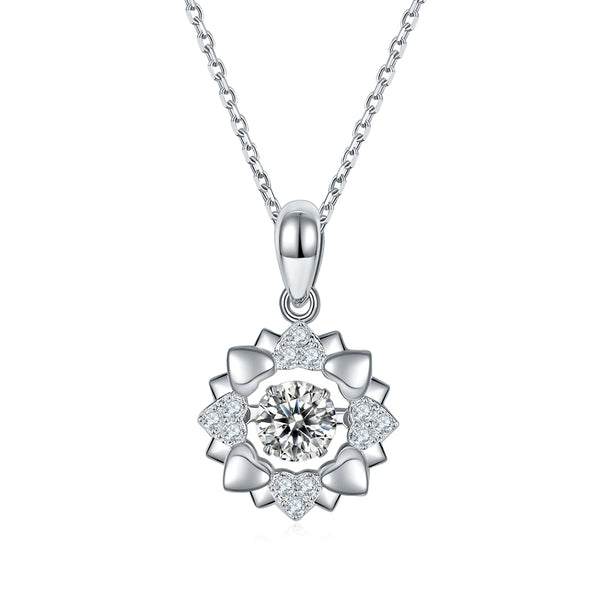 Dancing Moissanite Rejoice Stamen Necklace in Sterling Silver - ReadYourHeart