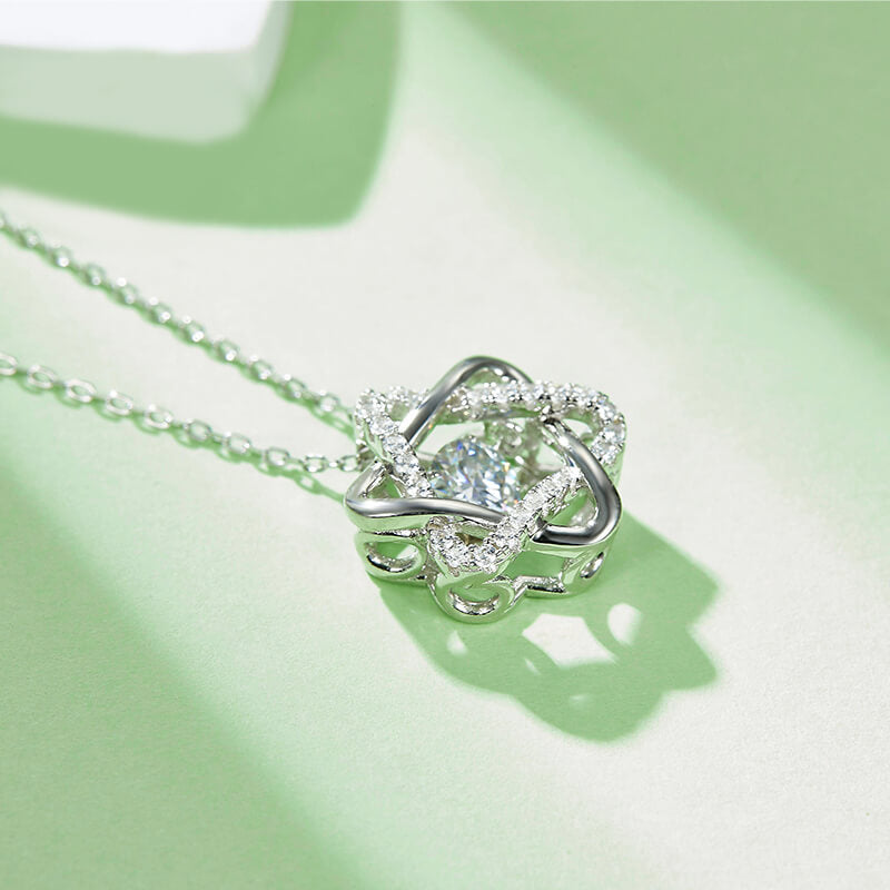 Dancing Moissanite Six Pointed Star Necklace in Sterling Silver - ReadYourHeart