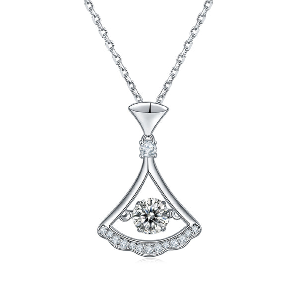 Dancing Moissanite Skirt Necklace in Sterling Silver - ReadYourHeart