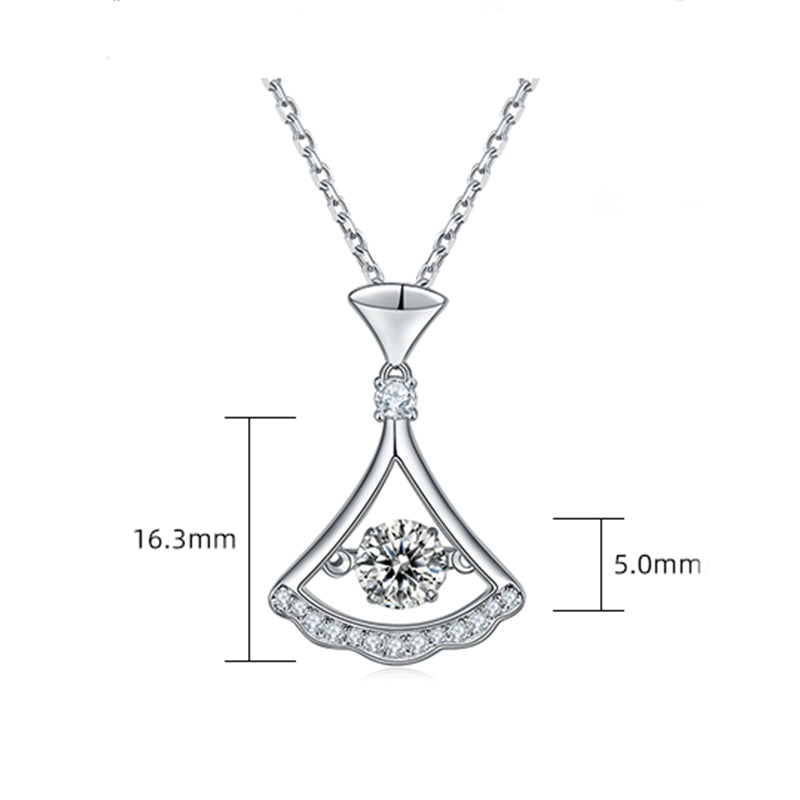 Dancing Moissanite Skirt Necklace in Sterling Silver - ReadYourHeart