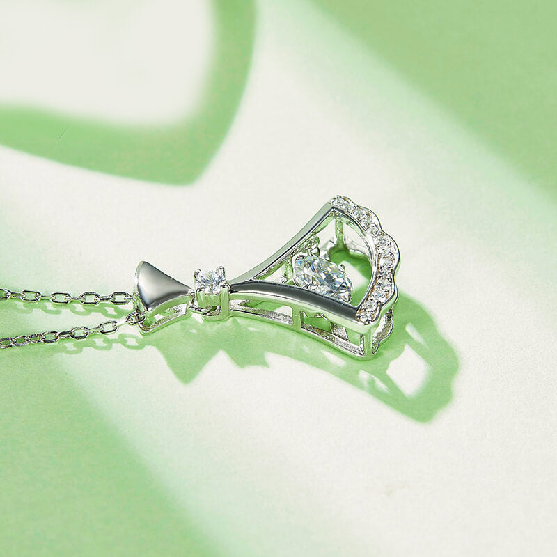 Dancing Moissanite Skirt Necklace in Sterling Silver - ReadYourHeart