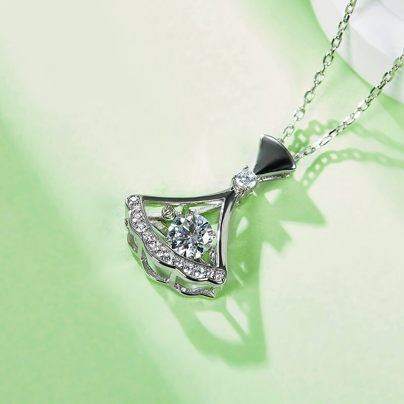Dancing Moissanite Skirt Necklace in Sterling Silver - ReadYourHeart