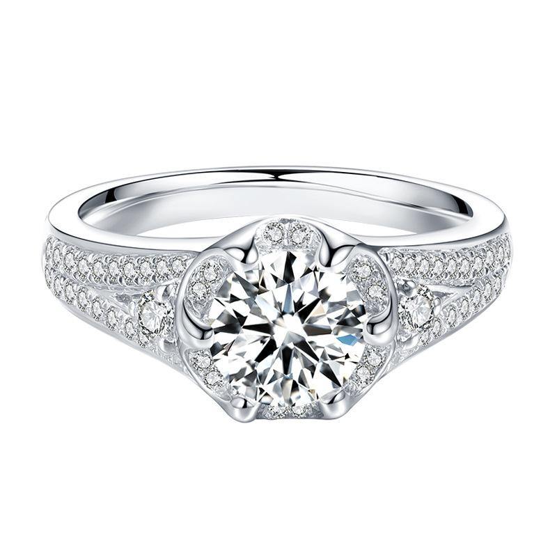 D color moissanite 18K gold luxury flower 6 Prong wedding band Ring - ReadYourHeart,RRL-FA1C222-1,RRL-FA1C222-15,RRL-FA1C222-2,RRL-FA1C222-3