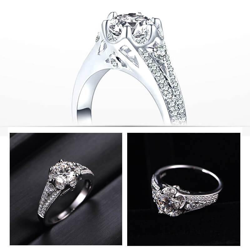 D color moissanite 18K gold luxury flower 6 Prong wedding band Ring - ReadYourHeart,RRL-FA1C222-1,RRL-FA1C222-15,RRL-FA1C222-2,RRL-FA1C222-3