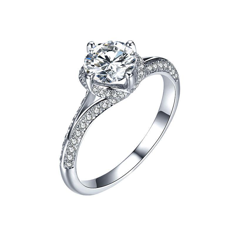 D color moissanite 18K gold luxury flower bud wedding band Ring - ReadYourHeart