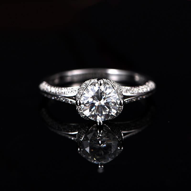 D color moissanite 18K gold luxury flower bud wedding band Ring - ReadYourHeart,RRL-FA1C234-1,RRL-FA1C234-15,RRL-FA1C234-2,RRL-FA1C234-3