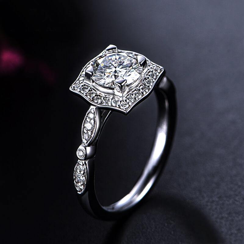 D color moissanite 18K gold luxury flower wedding band Ring - ReadYourHeart,RRL-FA1C216-1,RRL-FA1C216-15,RRL-FA1C216-2,RRL-FA1C216-3
