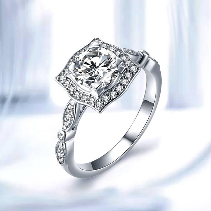 D color moissanite 18K gold luxury flower wedding band Ring - ReadYourHeart,RRL-FA1C216-1,RRL-FA1C216-15,RRL-FA1C216-2,RRL-FA1C216-3