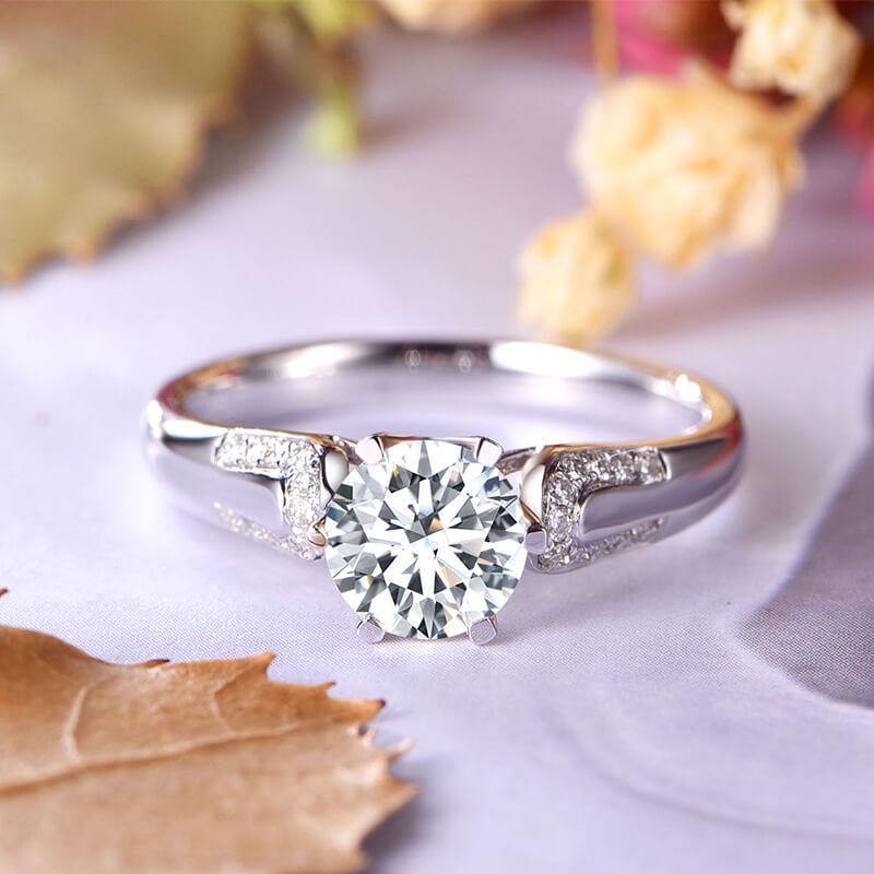 D color moissanite 18k gold luxury 6 Prong wedding band Ring - ReadYourHeart,RRL-FA1C023-1,RRL-FA1C023-15,RRL-FA1C023-2,RRL-FA1C023-3