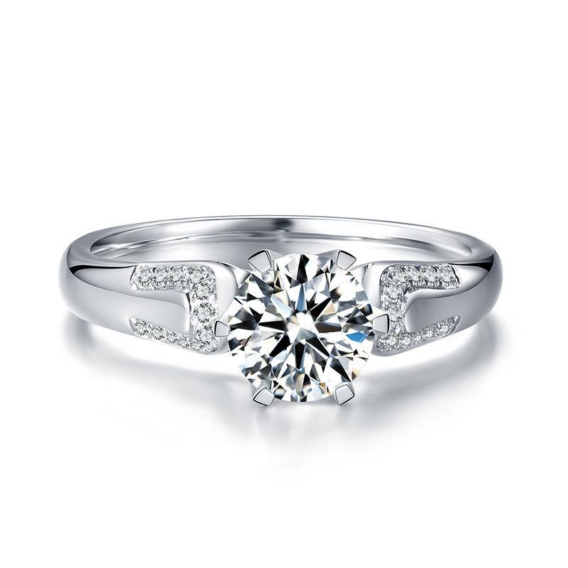 D color moissanite 18k gold luxury 6 Prong wedding band Ring - ReadYourHeart,RRL-FA1C023-1,RRL-FA1C023-15,RRL-FA1C023-2,RRL-FA1C023-3