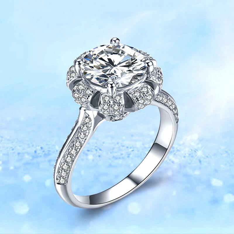 D color moissanite 18k gold luxury flower wedding band Ring - ReadYourHeart,RRL-FA1C217-1,RRL-FA1C217-15,RRL-FA1C217-2,RRL-FA1C217-3
