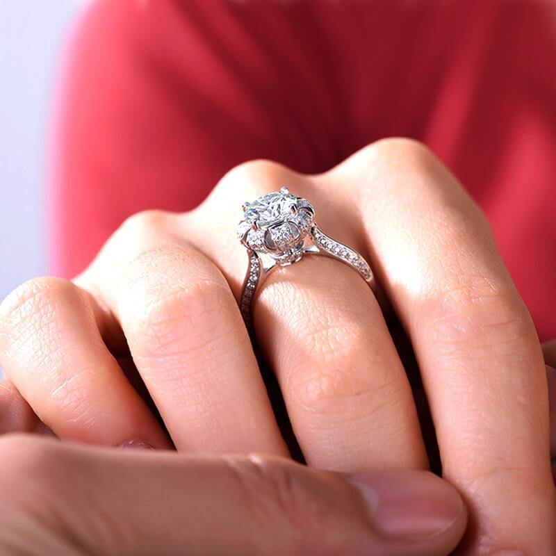 D color moissanite 18k gold luxury flower wedding band Ring - ReadYourHeart,RRL-FA1C217-1,RRL-FA1C217-15,RRL-FA1C217-2,RRL-FA1C217-3