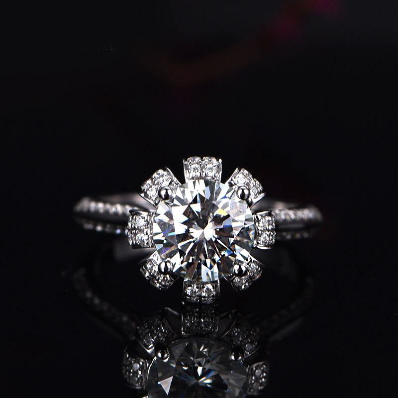 D color moissanite 18k gold luxury flower wedding band Ring - ReadYourHeart,RRL-FA1C217-1,RRL-FA1C217-15,RRL-FA1C217-2,RRL-FA1C217-3