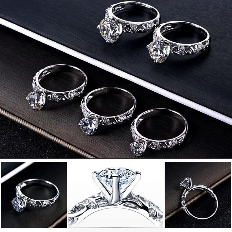 D color moissanite 18k gold luxury wedding band Ring - ReadYourHeart