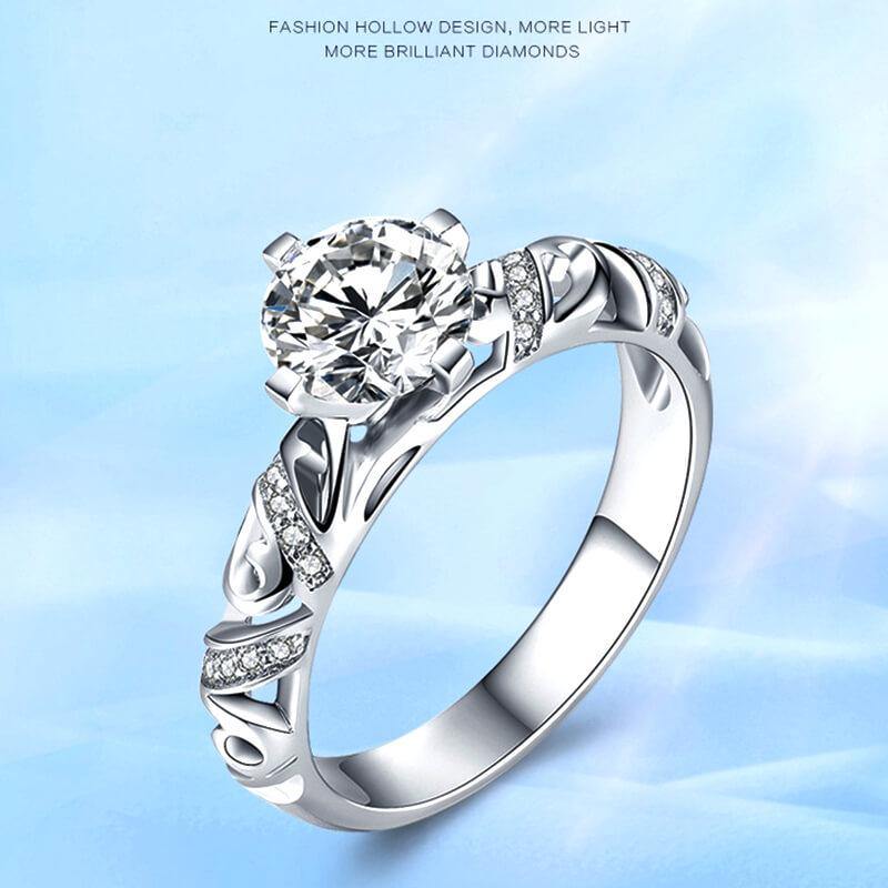 D color moissanite 18k gold luxury wedding band Ring - ReadYourHeart