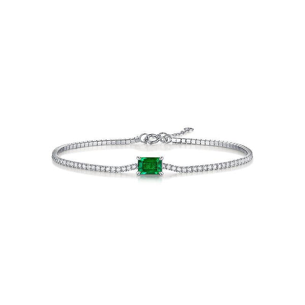 Emerald series diamond sterling silver bracelet - ReadYourHeart