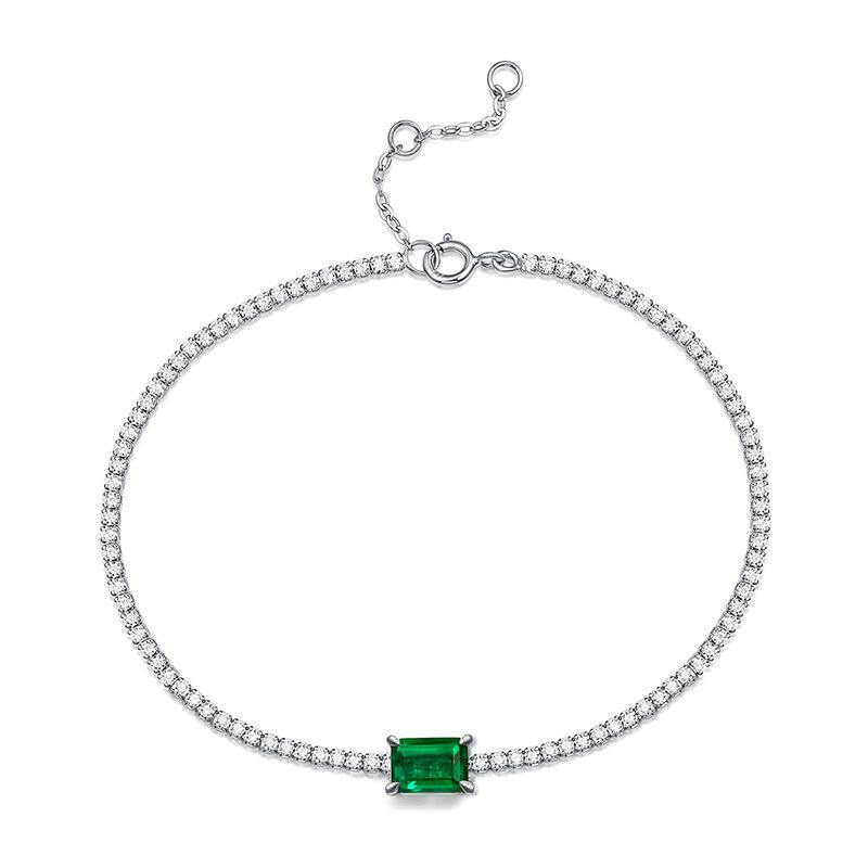 Emerald series diamond sterling silver bracelet - ReadYourHeart