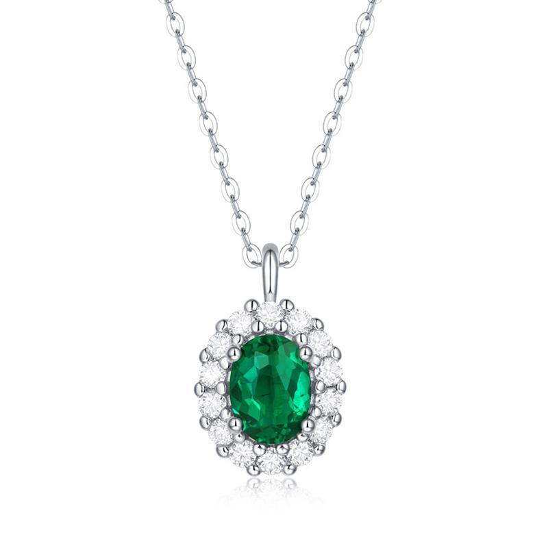 Emerald series sterling silver oval necklace - ReadYourHeart