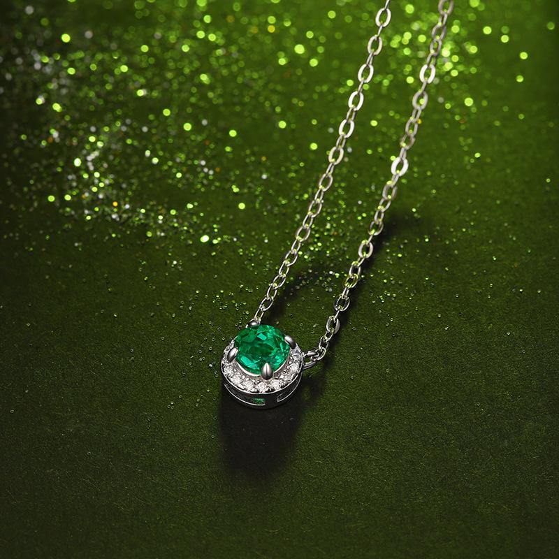 Emerald series sterling silver round necklace - ReadYourHeart