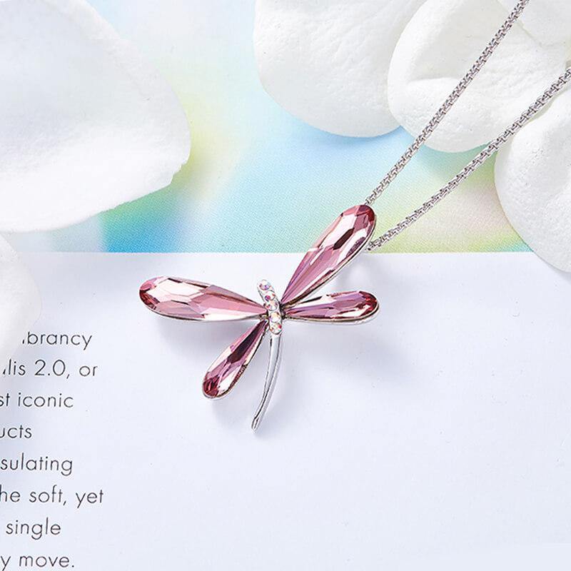 Fashion Crystal Dragonfly Necklace - ReadYourHeart,RNX-10030