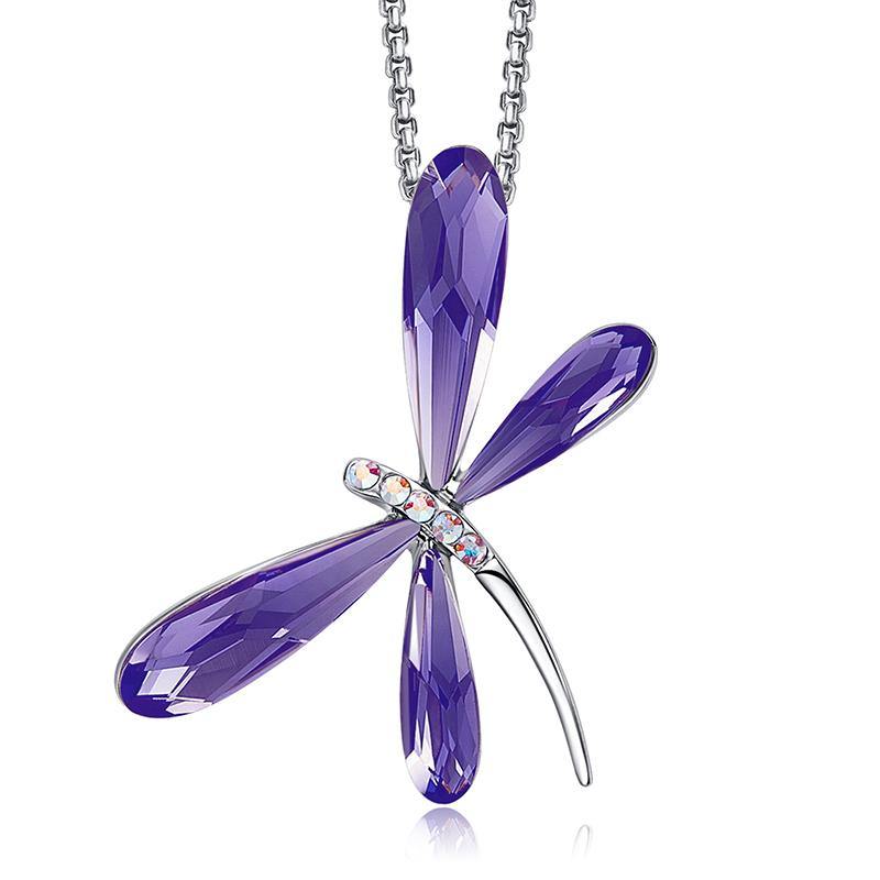 Fashion Crystal Dragonfly Necklace - ReadYourHeart,RNX-10030