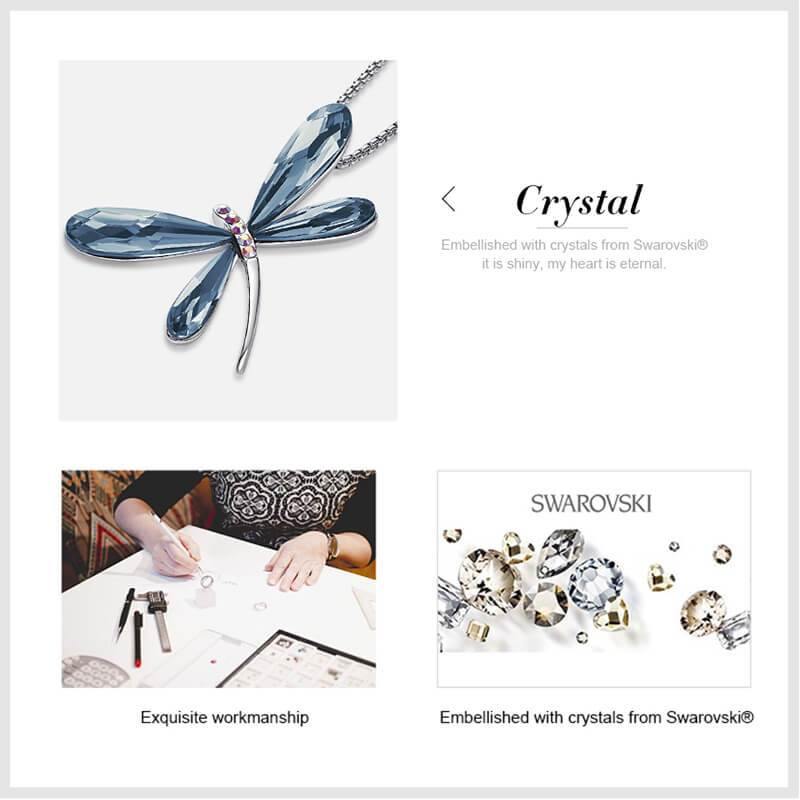 Fashion Crystal Dragonfly Necklace - ReadYourHeart,RNX-10030