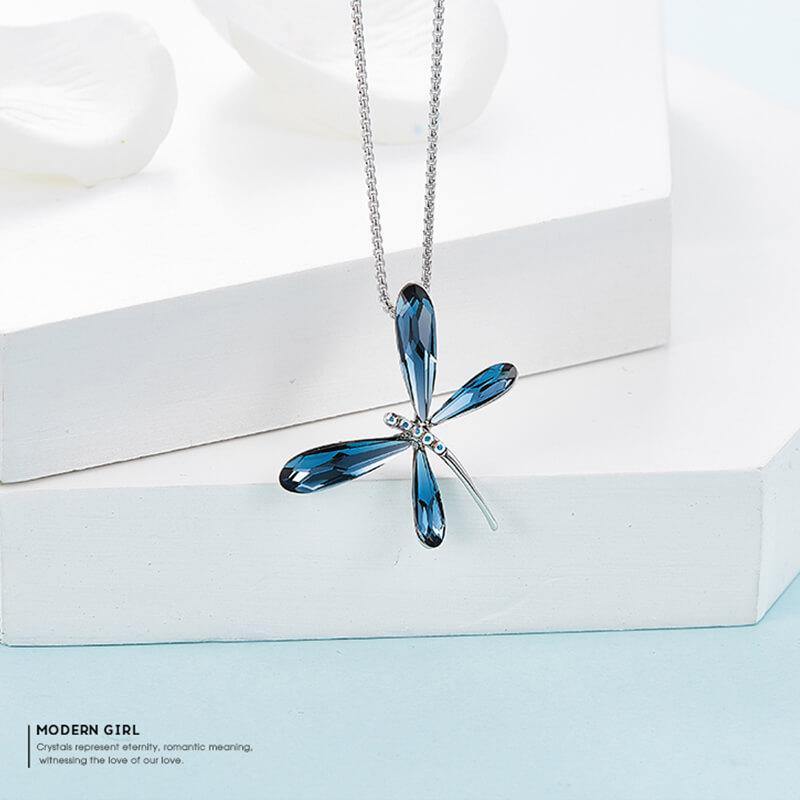 Fashion Crystal Dragonfly Necklace - ReadYourHeart