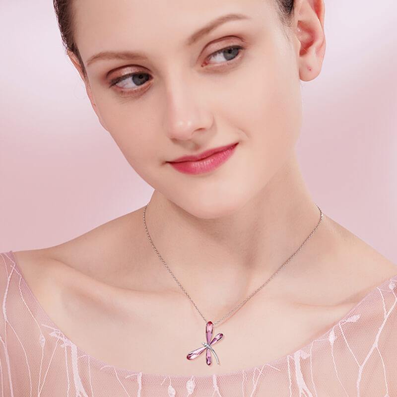 Fashion Crystal Dragonfly Necklace - ReadYourHeart,RNX-10030