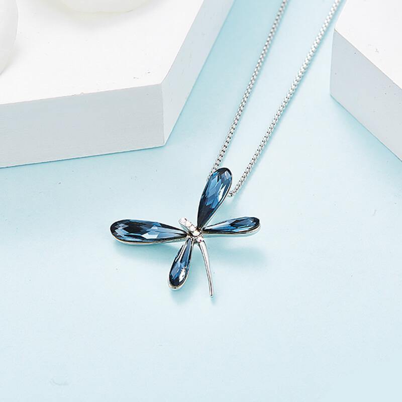 Fashion Crystal Dragonfly Necklace - ReadYourHeart,RNX-10030